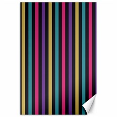 Stripes Colorful Multi Colored Bright Stripes Wallpaper Background Pattern Canvas 20  X 30   by Simbadda