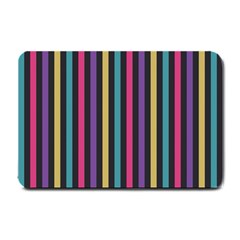 Stripes Colorful Multi Colored Bright Stripes Wallpaper Background Pattern Small Doormat  by Simbadda