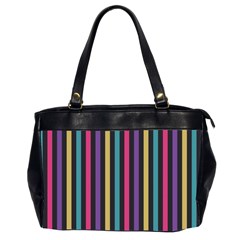 Stripes Colorful Multi Colored Bright Stripes Wallpaper Background Pattern Office Handbags (2 Sides)  by Simbadda