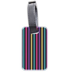 Stripes Colorful Multi Colored Bright Stripes Wallpaper Background Pattern Luggage Tags (two Sides) by Simbadda