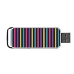 Stripes Colorful Multi Colored Bright Stripes Wallpaper Background Pattern Portable USB Flash (One Side) Front