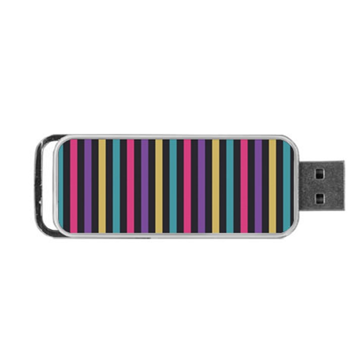 Stripes Colorful Multi Colored Bright Stripes Wallpaper Background Pattern Portable USB Flash (One Side)