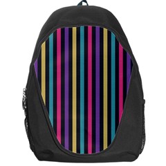 Stripes Colorful Multi Colored Bright Stripes Wallpaper Background Pattern Backpack Bag by Simbadda