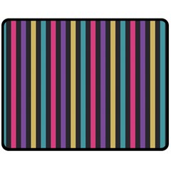 Stripes Colorful Multi Colored Bright Stripes Wallpaper Background Pattern Double Sided Fleece Blanket (medium)  by Simbadda