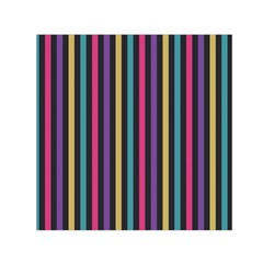 Stripes Colorful Multi Colored Bright Stripes Wallpaper Background Pattern Small Satin Scarf (square) by Simbadda