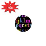 Alphabet Letters Colorful Polka Dots Letters In Lower Case 1  Mini Magnet (10 pack)  Front