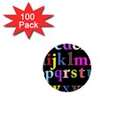 Alphabet Letters Colorful Polka Dots Letters In Lower Case 1  Mini Magnets (100 pack)  Front