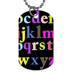 Alphabet Letters Colorful Polka Dots Letters In Lower Case Dog Tag (one Side) by Simbadda