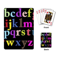 Alphabet Letters Colorful Polka Dots Letters In Lower Case Playing Card by Simbadda