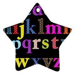 Alphabet Letters Colorful Polka Dots Letters In Lower Case Star Ornament (two Sides) by Simbadda