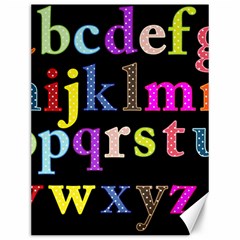 Alphabet Letters Colorful Polka Dots Letters In Lower Case Canvas 12  X 16   by Simbadda