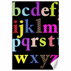 Alphabet Letters Colorful Polka Dots Letters In Lower Case Canvas 12  X 18   by Simbadda