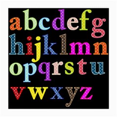 Alphabet Letters Colorful Polka Dots Letters In Lower Case Medium Glasses Cloth by Simbadda