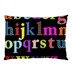 Alphabet Letters Colorful Polka Dots Letters In Lower Case Pillow Case by Simbadda