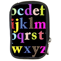 Alphabet Letters Colorful Polka Dots Letters In Lower Case Compact Camera Cases by Simbadda