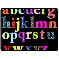 Alphabet Letters Colorful Polka Dots Letters In Lower Case Fleece Blanket (large)  by Simbadda