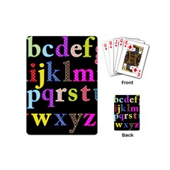 Alphabet Letters Colorful Polka Dots Letters In Lower Case Playing Cards (mini)  by Simbadda