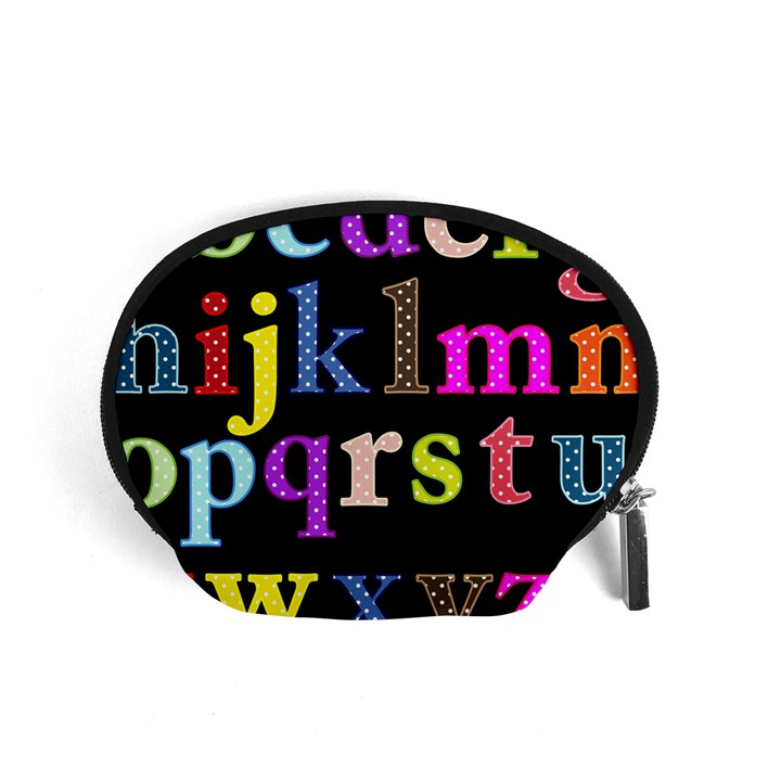 Alphabet Letters Colorful Polka Dots Letters In Lower Case Accessory Pouches (Small) 