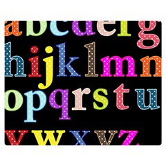 Alphabet Letters Colorful Polka Dots Letters In Lower Case Double Sided Flano Blanket (medium)  by Simbadda