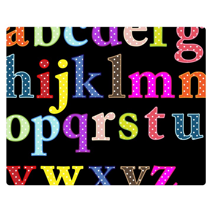 Alphabet Letters Colorful Polka Dots Letters In Lower Case Double Sided Flano Blanket (Medium) 