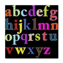 Alphabet Letters Colorful Polka Dots Letters In Lower Case Tile Coasters by Simbadda