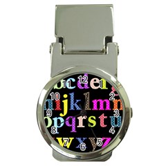 Alphabet Letters Colorful Polka Dots Letters In Lower Case Money Clip Watches by Simbadda