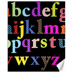 Alphabet Letters Colorful Polka Dots Letters In Lower Case Canvas 16  X 20   by Simbadda