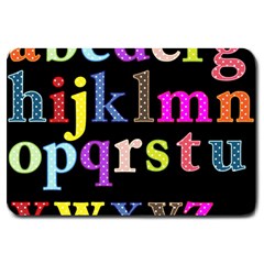 Alphabet Letters Colorful Polka Dots Letters In Lower Case Large Doormat  by Simbadda