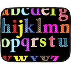 Alphabet Letters Colorful Polka Dots Letters In Lower Case Fleece Blanket (mini) by Simbadda