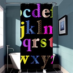 Alphabet Letters Colorful Polka Dots Letters In Lower Case Shower Curtain 36  X 72  (stall)  by Simbadda