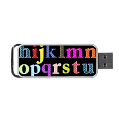 Alphabet Letters Colorful Polka Dots Letters In Lower Case Portable Usb Flash (one Side) by Simbadda