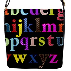 Alphabet Letters Colorful Polka Dots Letters In Lower Case Flap Messenger Bag (s) by Simbadda