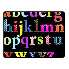 Alphabet Letters Colorful Polka Dots Letters In Lower Case Double Sided Fleece Blanket (small)  by Simbadda