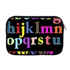 Alphabet Letters Colorful Polka Dots Letters In Lower Case Apple Macbook Pro 17  Zipper Case by Simbadda