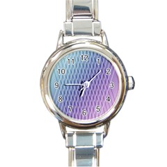 Abstract Lines Background Round Italian Charm Watch by Simbadda