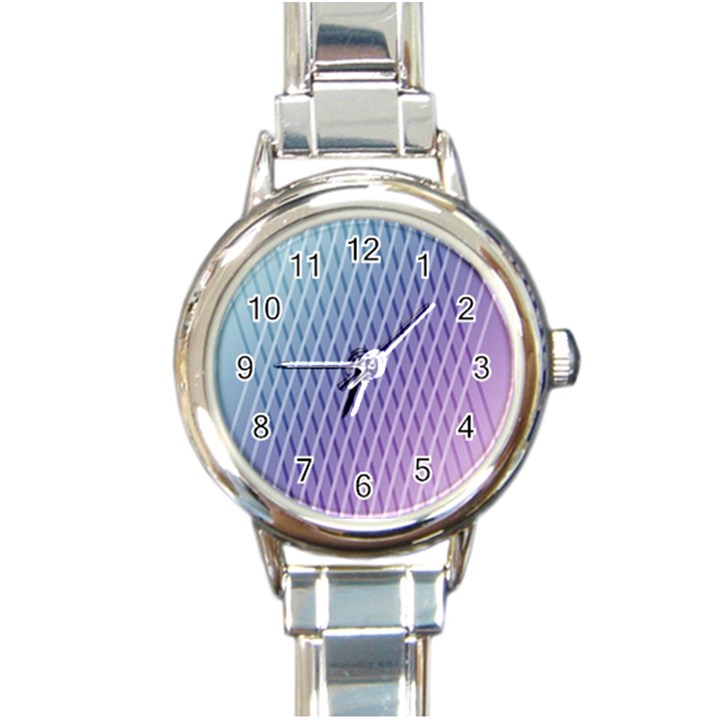 Abstract Lines Background Round Italian Charm Watch