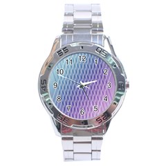 Abstract Lines Background Stainless Steel Analogue Watch by Simbadda