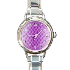 Abstract Lines Background Pattern Round Italian Charm Watch by Simbadda