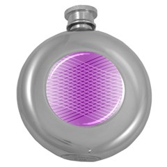 Abstract Lines Background Pattern Round Hip Flask (5 Oz) by Simbadda