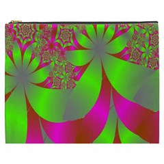 Green And Pink Fractal Cosmetic Bag (XXXL) 