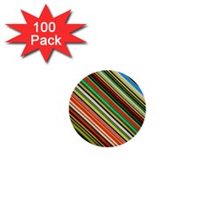 Colorful Stripe Background 1  Mini Buttons (100 Pack)  by Simbadda