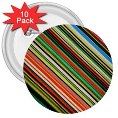 Colorful Stripe Background 3  Buttons (10 Pack)  by Simbadda