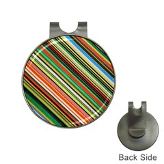 Colorful Stripe Background Hat Clips With Golf Markers by Simbadda