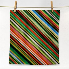 Colorful Stripe Background Face Towel by Simbadda