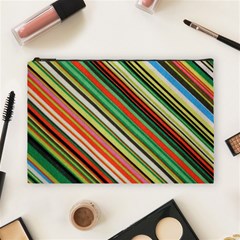 Colorful Stripe Background Cosmetic Bag (large)  by Simbadda