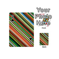 Colorful Stripe Background Playing Cards 54 (mini)  by Simbadda