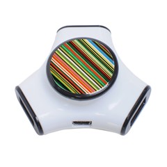 Colorful Stripe Background 3-port Usb Hub by Simbadda