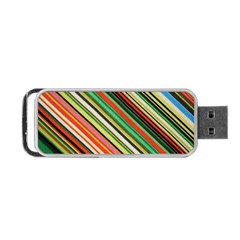 Colorful Stripe Background Portable Usb Flash (one Side) by Simbadda