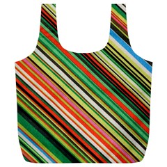 Colorful Stripe Background Full Print Recycle Bags (l)  by Simbadda