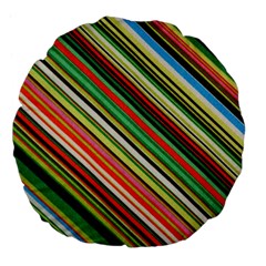 Colorful Stripe Background Large 18  Premium Flano Round Cushions by Simbadda